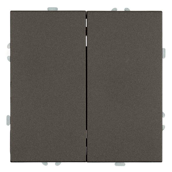 Переключатель 2-клавишный (механизм), Stekker, 250В, 10А Эмили, RSW10-5107-09, антрацит, soft touch 49921