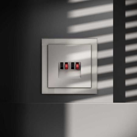 Розетка акустическая встраиваемая Voltum S70 4-местная, (кашемир) VLS060303