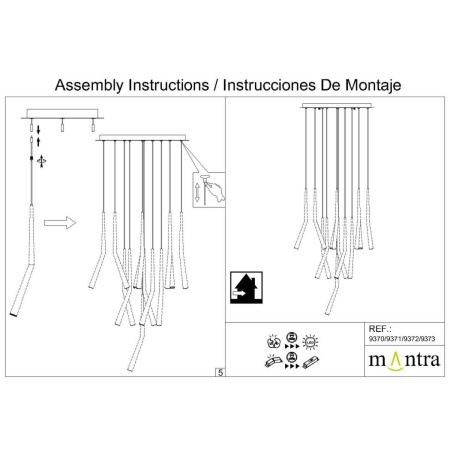 Подвесная люстра Mantra Boomerang 9372+9245 (14L)