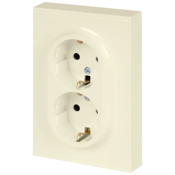 Розетка ЭРА Arktik 16-2104-02 двойная с заземлением 2X2P+E Schuko 16А-250В слоновая кость Б0070445