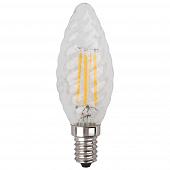 Лампа светодиодная филаментная ЭРА E14 7W 2700K прозрачная F-LED BTW-7W-827-E14
