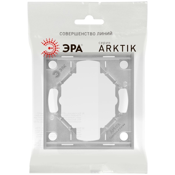 Рамка для розеток и выключателей ЭРА Arktik 16-5001-03 на 1 пост алюминий Б0070546