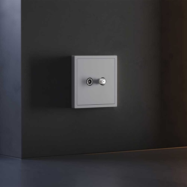 Накладка для розетки телевизионной оконечной TV+SAT, S70 (серый) Voltum VLS001616