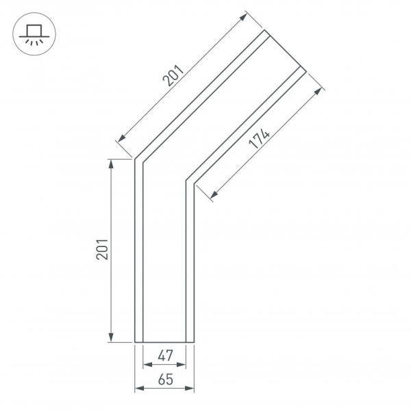 Коннектор угловой Arlight SL-Linia65-F-135 030123 Коннектор угловой Arlight SL-Linia65-F-135 030123