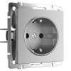 Розетка с заземлением Werkel серебряный W1171006 4690389157707