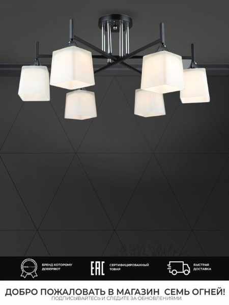 Потолочная люстра Seven Fires Semel WD3640/6C-BK-CR-WT