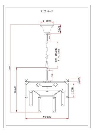 Подвесная люстра Moderli Crystal V10736-4P