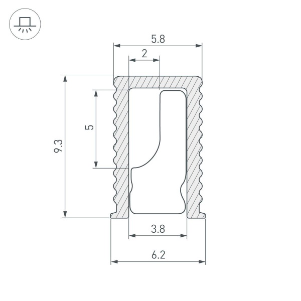 Профиль встраиваемый Arlight SL-Mini-6-H9-2000 Anod Black 044082