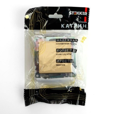 Переключатель одноклавишный Stekker Катрин золото GLS10-7105-08 49214