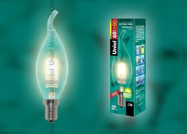 Лампа галогенная Uniel E14 60W прозрачная HCL-60/CL/E14 flame 01080 Лампа галогенная Uniel E14 60W прозрачная HCL-60/CL/E14 flame 01080