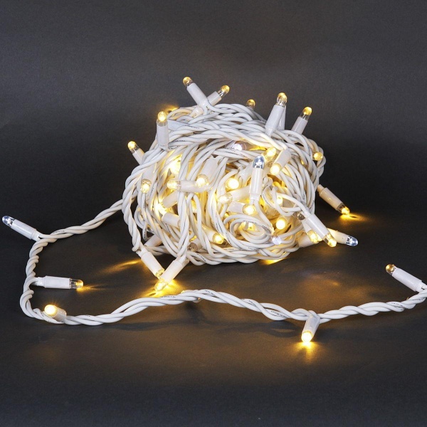 Cветодиодная гирлянда Sneha нить 24V теплый белый мерцающий A-504 WW/W FLASH
