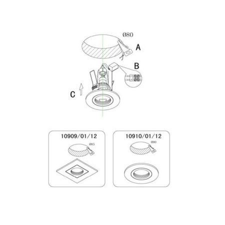 Встраиваемый светильник Lucide Eas 10910/01/12