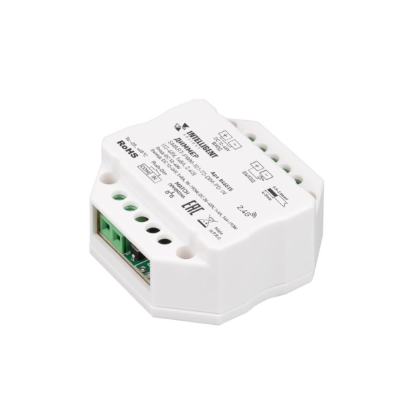 Диммер Arlight INTELLIGENT SMART-PWM-101-72-DIM-PD-IN (12-48V, 1x8A, 2.4G) 046515