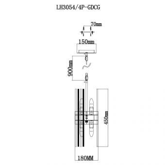 Подвесной светильник Lumien Hall Флоридия LH3054/4P-GDCG