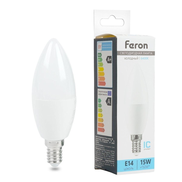 Лампа светодиодная Feron LB-980 E14 15W 6400K 52074