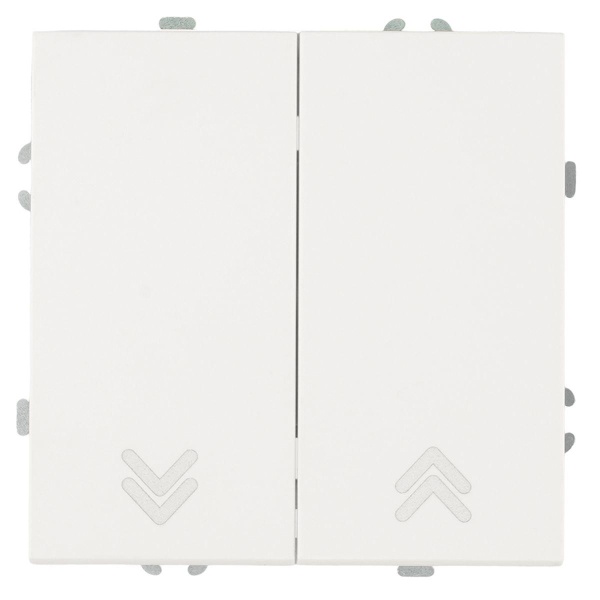 Выключатель 2-клавишный самовозвратный (механизм), Stekker. 250В, 10А Эмили, RSW10-5113-01, белый фарфор, soft touch 50325