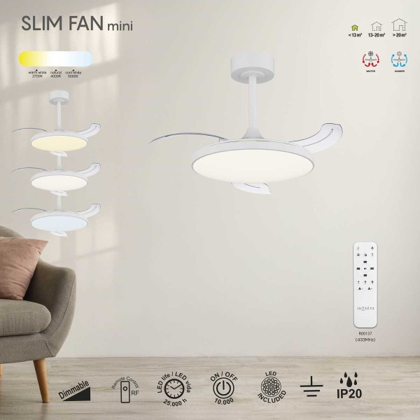 Люстра-вентилятор Mantra SLIM FAN mini 9008
