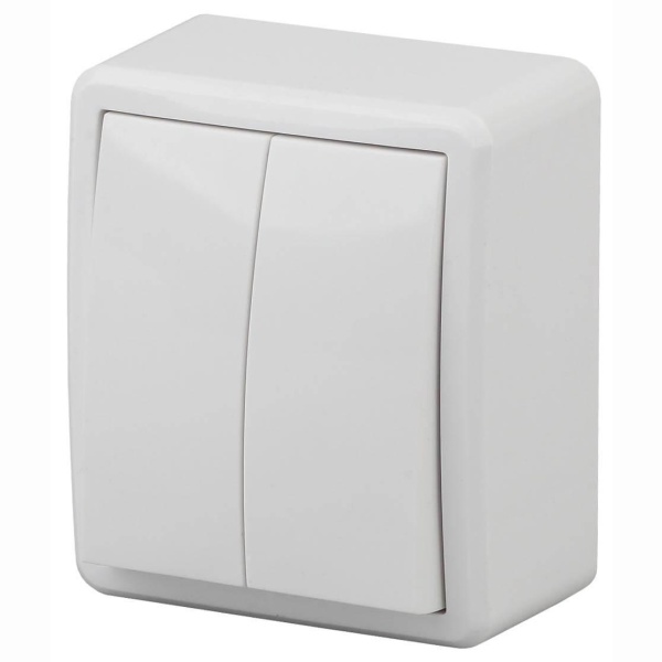 Переключатель двухклавишный ЭРА Эксперт 10AX 250V 11-1204-01 Б0020663 Переключатель двухклавишный ЭРА Эксперт 10AX 250V 11-1204-01 Б0020663
