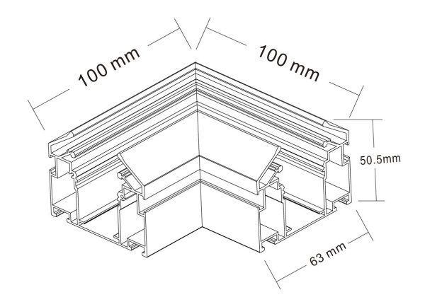 Угол соединительный для встраиваемого трека Crystal Lux CLT 0.235 01 BL