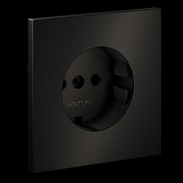 Накладка для розетки с заземлением, S70 Metal (антрацит) Voltum VLSM000612
