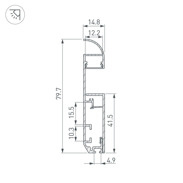Профиль Arlight Plintus-H80-2000 Anod 046390