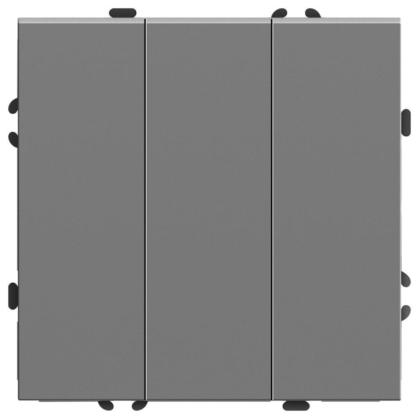 Выключатель 3-клавишный (механизм), STEKKER, 250В, 10А, серия Эмили, RSW10-5108-10, платиново-серый, soft touch 49948