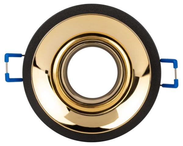 Светильник встраиваемый декоративный ЭРА KL103 BK/GD под лампу MR16 GU5.3 черный/золото Б0056357