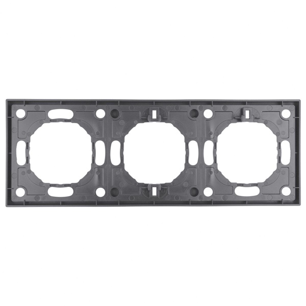 Рамка STEKKER, PFR00-5003-10  3-местная, серия Эмили, платиново-серый, soft touch 49964