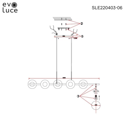 Подвесная люстра Evoluce FORLI SLE220403-06