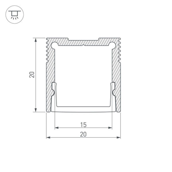 Профиль Arlight SL-SLIM20-H20-3000 ANOD 036038