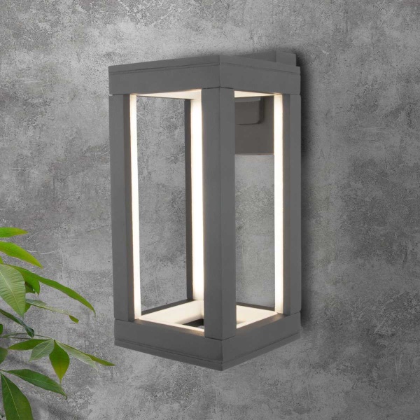 Уличный настенный светодиодный светильник Elektrostandard Frame 1527 Techno Led серый a051856