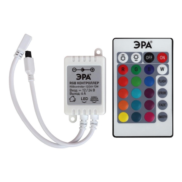 Контроллер ЭРА RGBcontroller-12/24V-72W/144W Б0043442 Контроллер ЭРА RGBcontroller-12/24V-72W/144W Б0043442