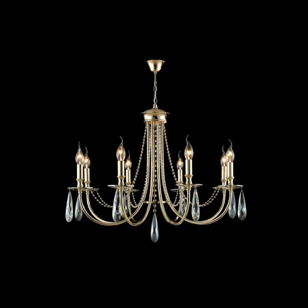 Подвесная люстра Crystal Lux Victoria SP8 Gold/Amber