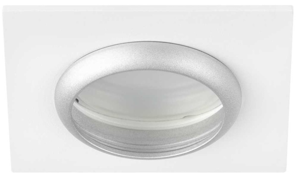 Светильник встраиваемый алюминиевый ЭРА KL110 WH/SL под лампу MR16 GU5.3 белый/серебро матовый Б0061532