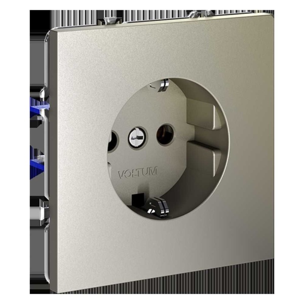 Розетка встраиваемая Voltum S70 с заземлением 16А, (шелк) VLS040104