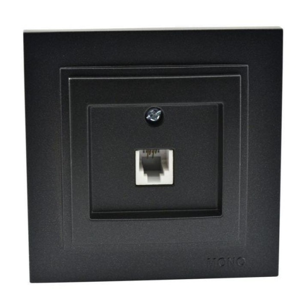 Розетка телефонная RJ11 Mono Electric Despina 3 кат графит 102-202005-124 Розетка телефонная RJ11 Mono Electric Despina 3 кат графит 102-202005-124