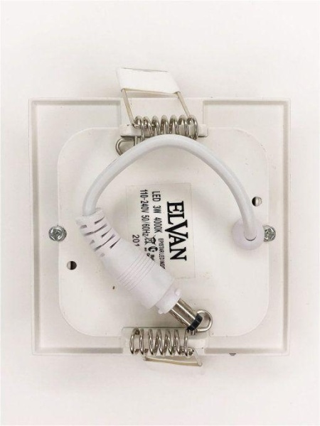 Встраиваемый светодиодный светильник Elvan VLS-102SQ-3W-NH-Wh