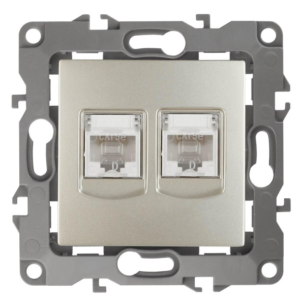 Розетка информационная 2XRJ45 ЭРА 12 12-3108-04 Б0014732 Розетка информационная 2XRJ45 ЭРА 12 12-3108-04 Б0014732