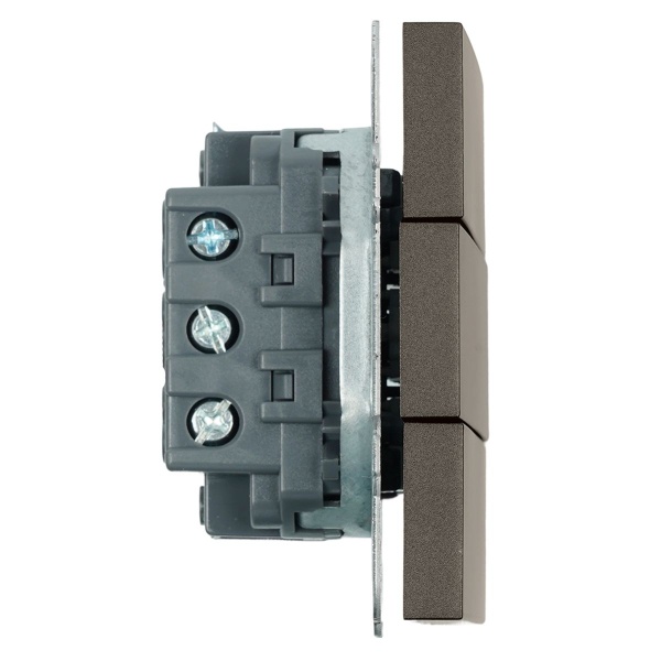 Выключатель 3-клавишный (механизм), Stekker, 250В, 10А Эмили, RSW10-5108-09, антрацит, soft touch 49922