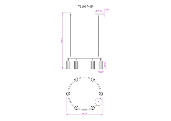 Подвесная люстра Moderli Cora V11067-6P