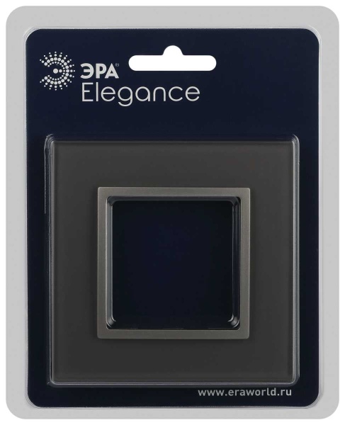 Рамка для розеток и выключателей ЭРА Elegance 14-5101-16 на 1 пост, стекло, титан Б0065833