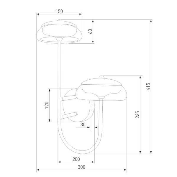 Бра Eurosvet Fungo 50388/2 LED черный Бра Eurosvet Fungo 50388/2 LED черный