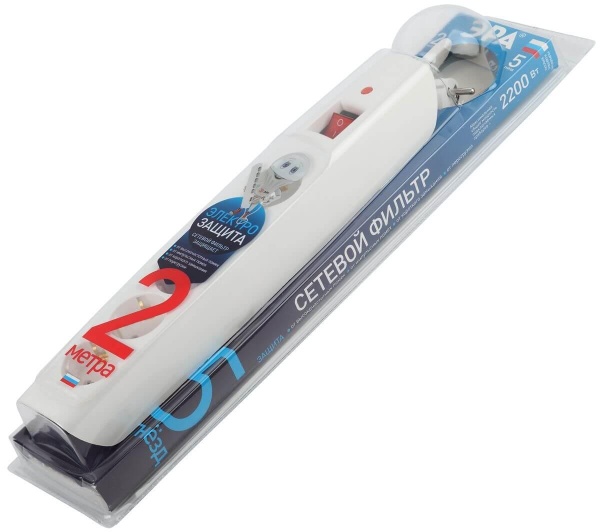 Сетевой фильтр ЭРА 5гн 2м с/з SFX-5es-2m-W Б0044019 Сетевой фильтр ЭРА 5гн 2м с/з SFX-5es-2m-W Б0044019