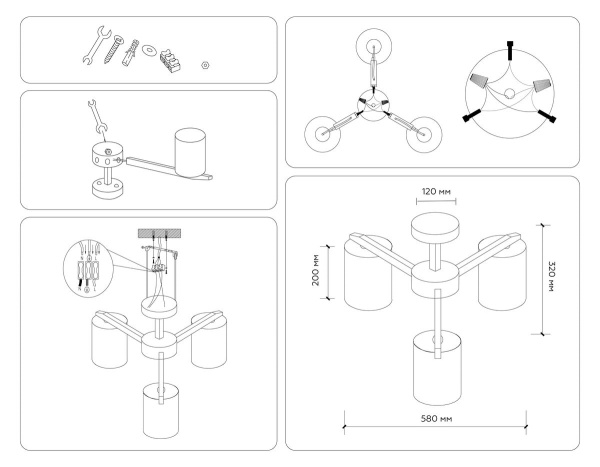 Потолочная люстра Ambrella light Traditional Loft TR83112