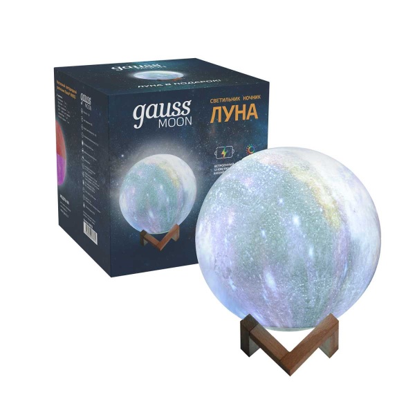Настольный светодиодный ночник Gauss луна NN003
