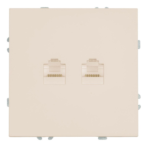 Розетка компьютерная 2-местная RJ-45 (механизм), Stekker Эмили, RST00-5111-08, кашемир, soft touch 49900
