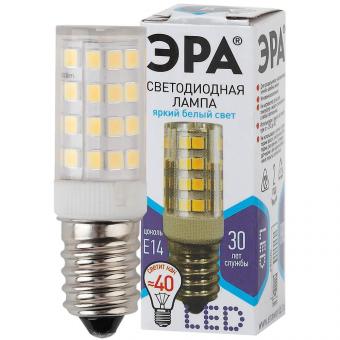 Лампа светодиодная ЭРА E14 5W 4000K прозрачная LED T25-5W-CORN-840-E14