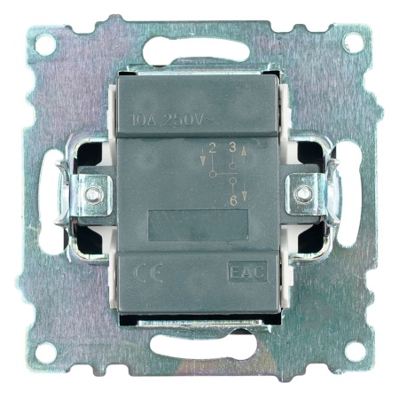 Переключатель одноклавишный Stekker Катрин черный GLS10-7105-05 39604