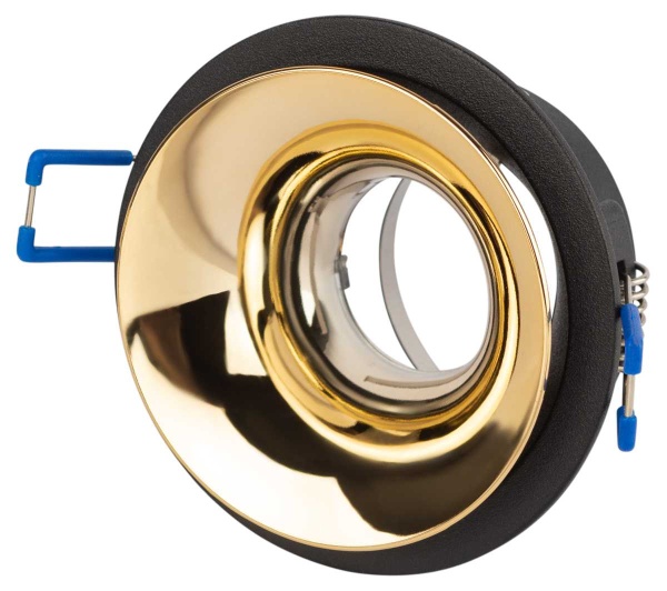 Светильник встраиваемый декоративный ЭРА KL103 BK/GD под лампу MR16 GU5.3 черный/золото Б0056357