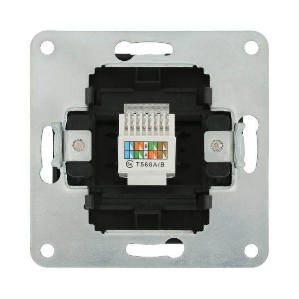 Розетка LK Studio компьютерная RJ-45 кат. 5е с накладкой (черный бархат) LK80 846108-1